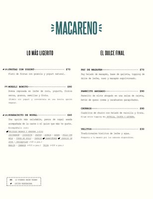 Menu photo 5 MACARENO Puerto Vallarta, JAL