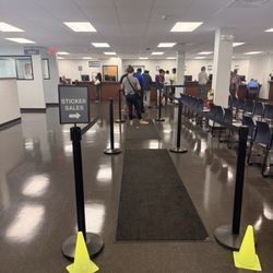 Secretary of State Drivers' Services Facility - Dedicated sticker sales isle moves fast