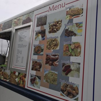 Filipino Kitchen - a menu on the side of a food truck - Food Trucks Near Me Filipino Kitchen - a menu on the side of a food truck - Food Trucks Near Me