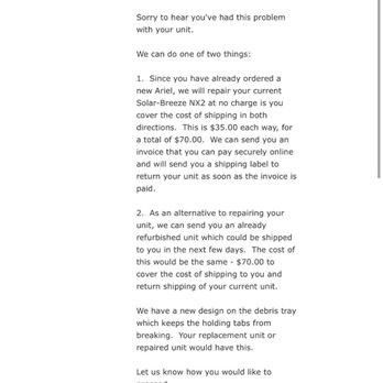 Solar-Breeze - Paul's response which was useless and I guess a complete lie. - Pool Cleaners Near Me - Tempe, Arizona Solar-Breeze - Paul's response which was useless and I guess a complete lie. - Pool Cleaners Near Me - Tempe, Arizona