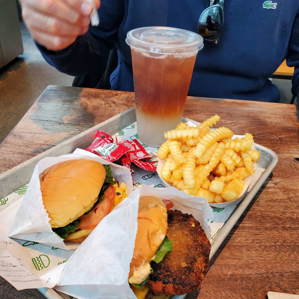Shake Shack Long Beach - shack burger + stack shack + fries - Burgers Near Me - Long Beach, California