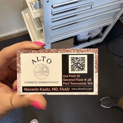 Alto Dermatology - Dr. Nazanin Kaatz's business card