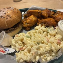 Batavia special- Beef on Wick, 1/2 dozen wings and macaroni salad