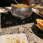 Photo of The Melting Pot - Indianapolis, IN, United States. Cheese Fiesta Fondue! We also had the Spinach and Artichoke and Green Goddess