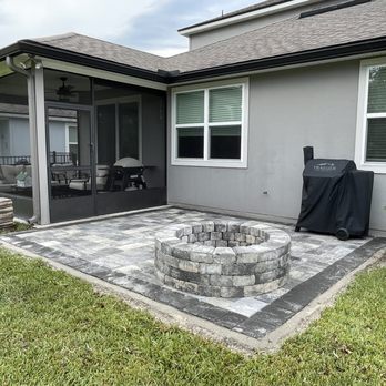 Land Vision Partners - New paver patio w/ 40" fire pit. - Landscape Architects or Designers Near Me Land Vision Partners - New paver patio w/ 40" fire pit. - Landscape Architects or Designers Near Me