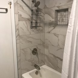 Hall bathroom remodel. Replaced tub and shower.