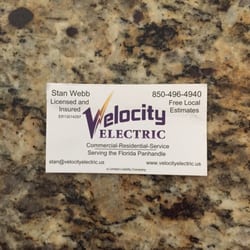 Velocity Electric - Business card with all contact info.