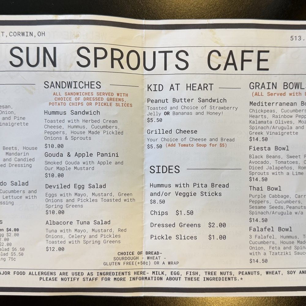 Sun Sprouts Cafe - Latest menu - Juice Bars & Smoothies Near Me - Waynesville, Ohio Sun Sprouts Cafe - Latest menu - Juice Bars & Smoothies Near Me - Waynesville, Ohio