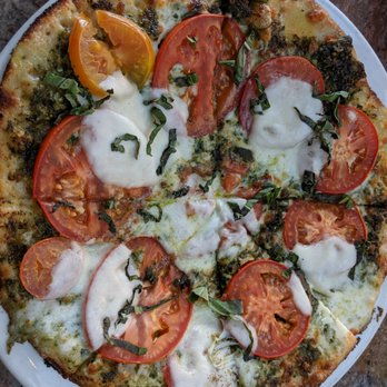 Blue Water - Margherita pizza: fresh basil, tomato, basil pesto sauce - Seafood Near Me - Grand Rapids, Michigan