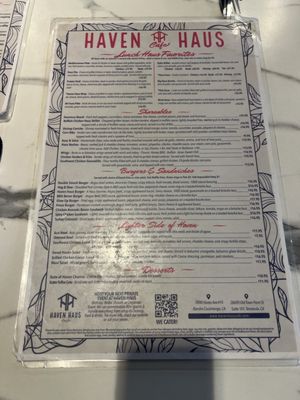 Menu photo 1 Haven Haus Cafe Temecula, CA