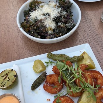 Laurel Hardware - Crispy Shrimp lollipop sprouts - New American Near Me - West Hollywood, California