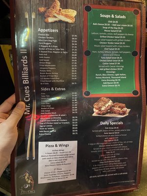 Menu photo 2 Mr Cue's Billiards II Atlanta, GA Menu photo 2 Mr Cue's Billiards II Atlanta, GA