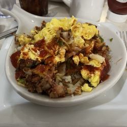 Marengo Cafe - Irish skillet with sour dough bread!!! Yummy!