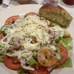 Fratelli's - My Salad real seafood and home made bread with homemade Dressing