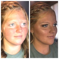 Julie Munn makeup before and after makeup application