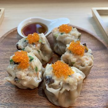 Issai Japanese Eatery - Housemade shumai $12 /5pcs Steamed Housemade shumai filled with pork, shrimp, shitake mushroom, topped with tobiko - Ramen Near Me - North York, Ontario