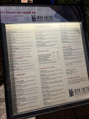 Menu photo 1 Iron Cactus San Antonio San Antonio, TX