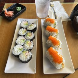 California roll and dragon roll California roll and dragon roll