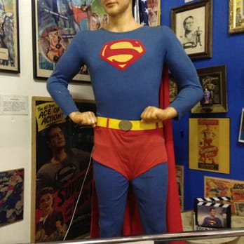 Super Museum & Souvenir Store - Original superman costume, unprotected. There is one from every iteration, all of them exposed. - Museums Near Me - Metropolis, Illinois Super Museum & Souvenir Store - Original superman costume, unprotected. There is one from every iteration, all of them exposed. - Museums Near Me - Metropolis, Illinois