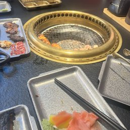 Had sushi and meats and more!