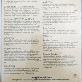 Tea House Theatre - Menu: Black Tea page 2 - Tea Rooms Near Me - London, XGL