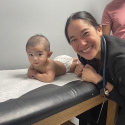 Arbor Pediatrics - Zayden showing Dr Lin tummy time