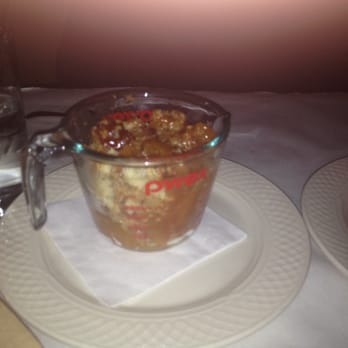 Georgia Brown's - My yummy peach cobbler! It's so cool that they put them in measuring cups! - Southern Near Me - Washington, DC, District of Columbia