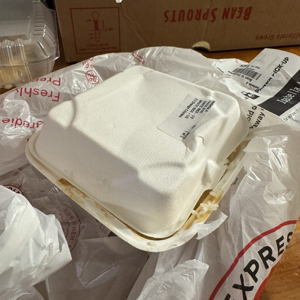 Panda Express - The bowl half way through eating it - Chinese Near Me - Antelope, California Panda Express - The bowl half way through eating it - Chinese Near Me - Antelope, California