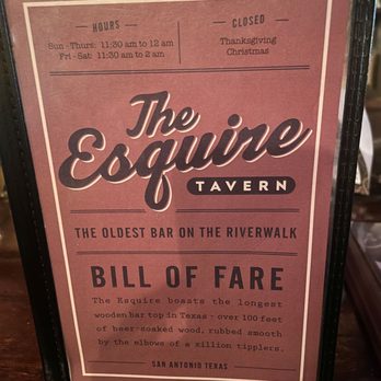 The Esquire Tavern - Hours of operation. - Lounges Near Me - San Antonio, Texas The Esquire Tavern - Hours of operation. - Lounges Near Me - San Antonio, Texas