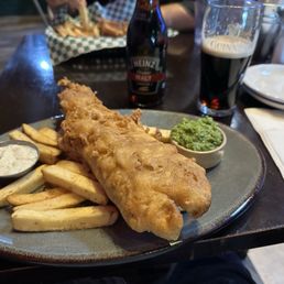 My lunch and glass of Guinness.