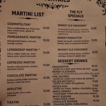 The Butterfly Supper Club - Menu - Wine Bars Near Me - Beloit, Wisconsin