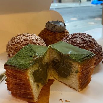 Bibble & Sip - Matcha Red Bean Cube Croissant & cream puffs - Coffee & Tea Near Me - New York, New York Bibble & Sip - Matcha Red Bean Cube Croissant & cream puffs - Coffee & Tea Near Me - New York, New York
