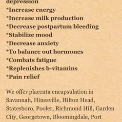 Placenta Encapsulation Services Of Savannah - Benefits of placenta encapsulation
