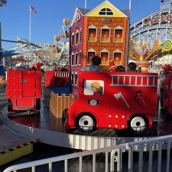 Luna Park - Firetruck ride with water guns - Amusement Parks Near Me - Brooklyn, New York