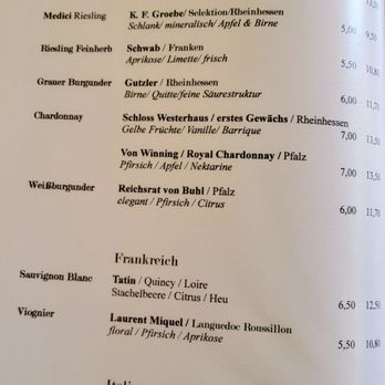 Medici - Partial wine menu (meal pairings page). - Mediterranean Near Me - Frankfurt, HE