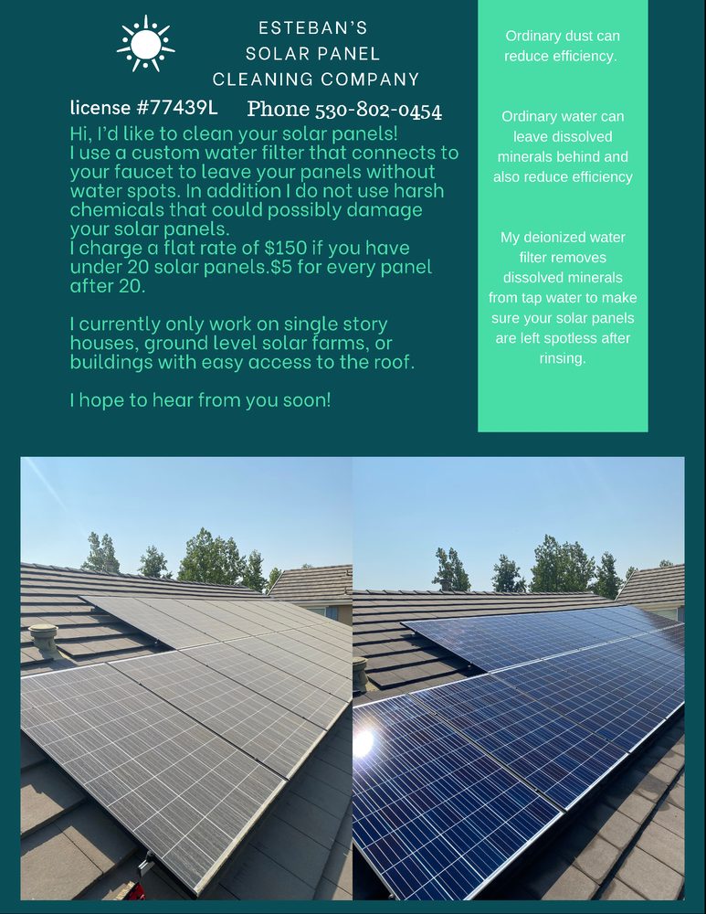 ESTEBAN’S SOLAR PANEL CLEANING Yuba City, CA Yelp