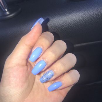 Painted Nails and Spa - blue set of coffin acrylics - Nail Salons Near Me - San Ramon, California Painted Nails and Spa - blue set of coffin acrylics - Nail Salons Near Me - San Ramon, California