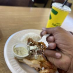 Pollo Tropical - A closer look at the Pork Chunks with the sauce