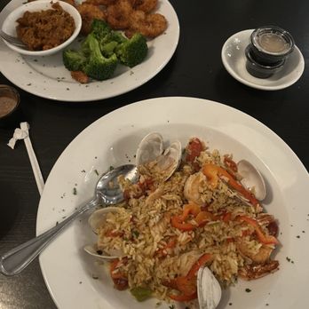 Marblehead Chowder House - Shrimp, scallop , andouille sausage and rice! Coconut Shrimp, broccoli and sweet potatoe. - Seafood Near Me - Westampton, New Jersey