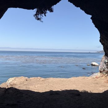 Shell Beach Bluff Trail - A view from the inside of the cave. - Hiking Near Me - Pismo Beach, California Shell Beach Bluff Trail - A view from the inside of the cave. - Hiking Near Me - Pismo Beach, California