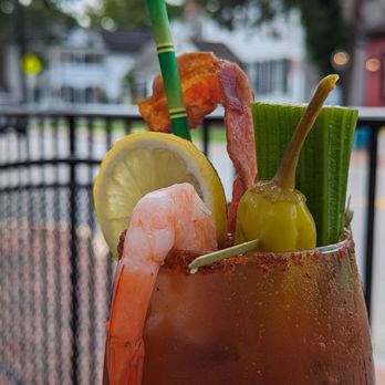 The Galley - Bloody Mary with bacon and shrimp - Breakfast & Brunch Near Me - Saint Michaels, Maryland