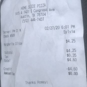 More Home Slice Pizza - Margarita slice - Pizza Near Me - Austin, Texas