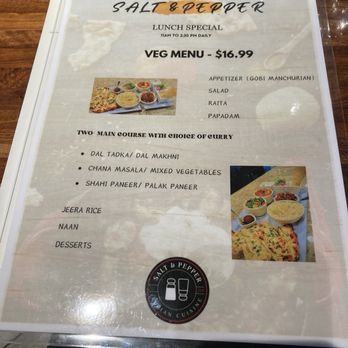 Salt and Pepper Indian Cuisine - Vegetarian lunch special - Indian Near Me - High Point, North Carolina