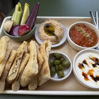 Sipeos Restaurant and Bar - Large Mezze Plate: hummus, romesco, whipped feta, vegetables, flatbread, olives - Mediterranean Near Me - Walnut Creek, California Sipeos Restaurant and Bar - Large Mezze Plate: hummus, romesco, whipped feta, vegetables, flatbread, olives - Mediterranean Near Me - Walnut Creek, California
