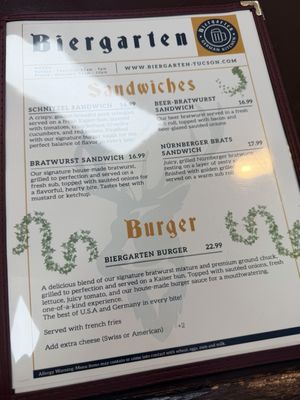 Menu photo 2 Biergarten Tucson, AZ Menu photo 2 Biergarten Tucson, AZ