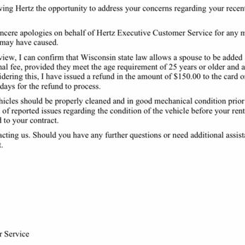 Hertz Rent A Car - Them admitting they violated the laws and claiming car was clean. - Car Rental Near Me - Madison, Wisconsin