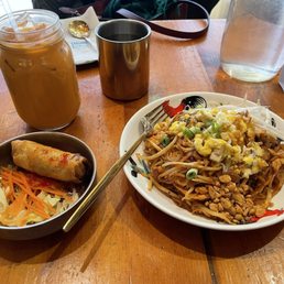 Pad Thai Noodle and Thai iced tea