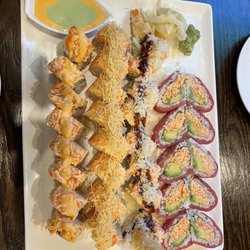 Otaki Sushi - From left to right  (NEW) Fire Island Roll Angel Hair Roll Denton Roll Valentine Roll