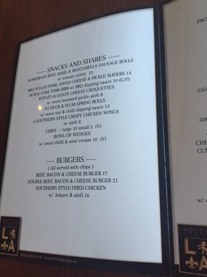 Menu photo 2 The Lord Alfred Brisbane, QLD