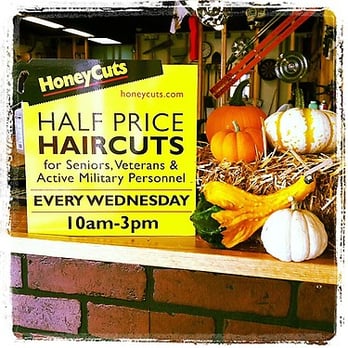 HoneyCuts - Every Wednesday is 1/2 off for Seniors (65+), Veterans and Active Military Personnel. - Men's Hair Salons Near Me - Oak Lawn, Illinois HoneyCuts - Every Wednesday is 1/2 off for Seniors (65+), Veterans and Active Military Personnel. - Men's Hair Salons Near Me - Oak Lawn, Illinois